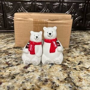 Coca-Cola Christmas Polar Bear Salt and Pepper Shaker Set